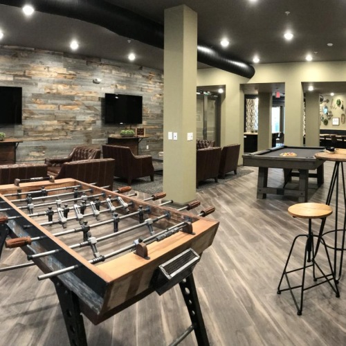 game area with foosball