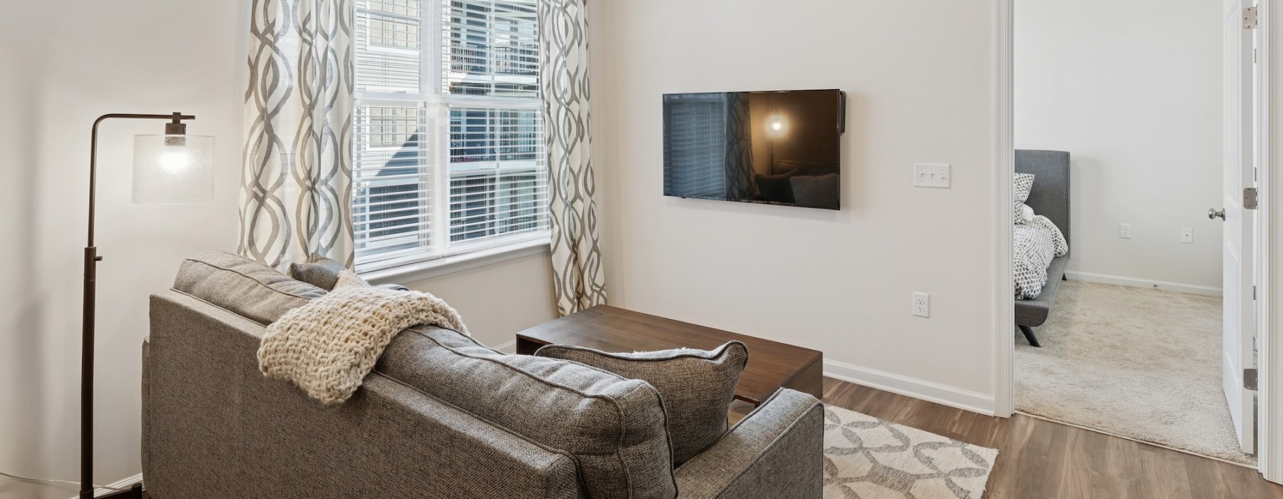 Open space living area with natural lighting